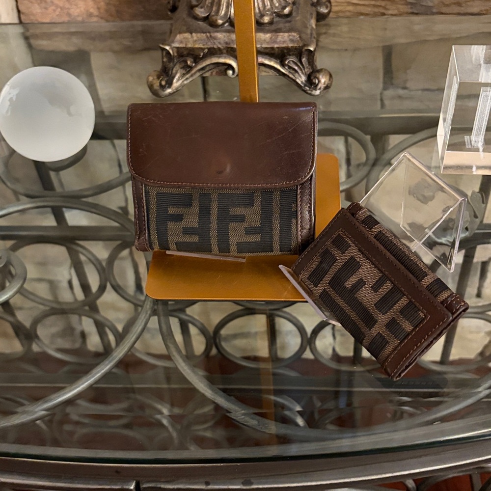 Fendi Brown and Black Wallet Duo